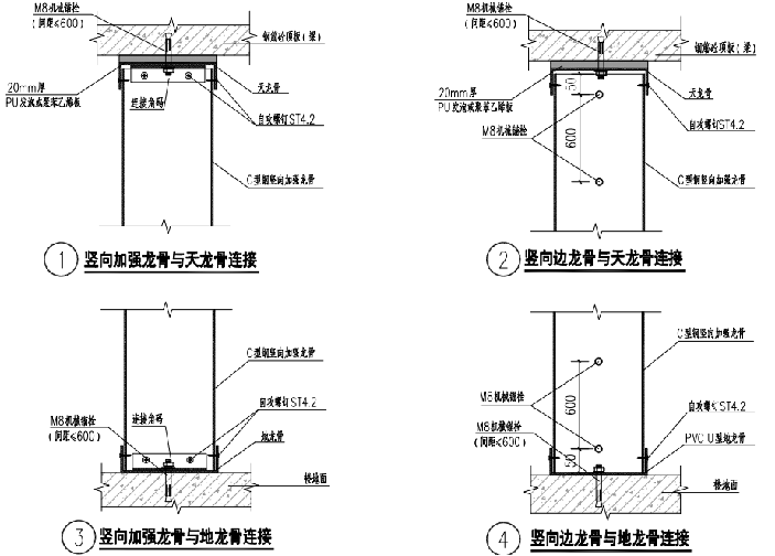 龍骨固定—龍骨體(tǐ)系與建築主體(tǐ)結構間的連接與固定